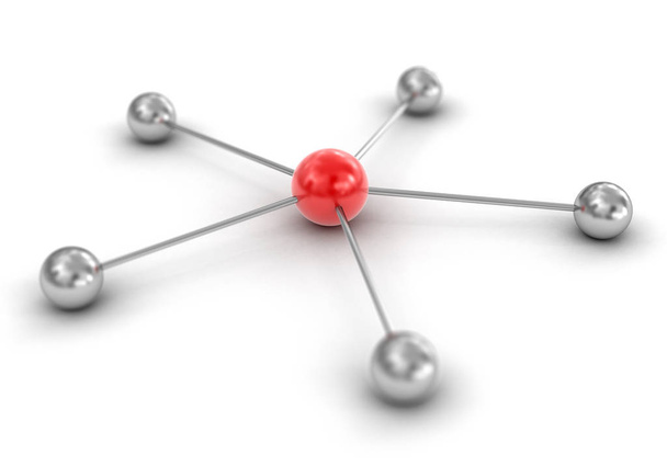 Red and silver network concept. Image with clipping path - Photo, Image