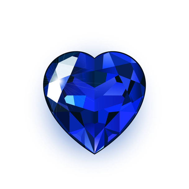 Jewel in the shape of heart isolated on white background. - Vector, Image