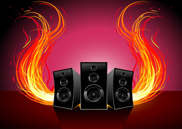 Música y ola de fuego
 - Vector, Imagen