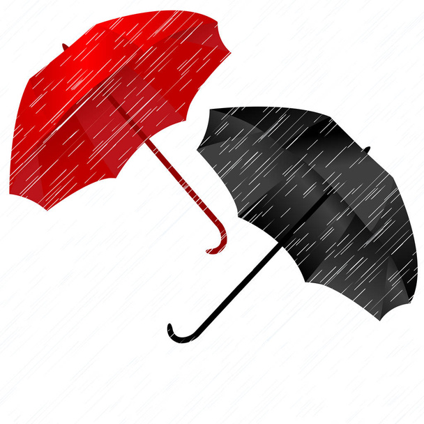 Şemsiye ile yağmurlu sonbahar arka plan - Vektör, Görsel