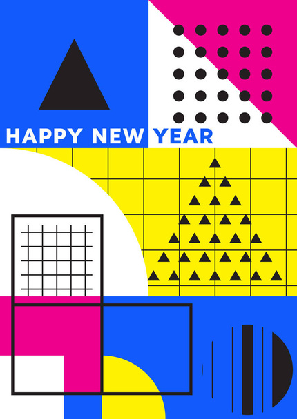 Bright festive New Year poster  - Вектор, зображення