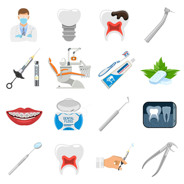 Nastavení ikon stomatologické služby - Vektor, obrázek