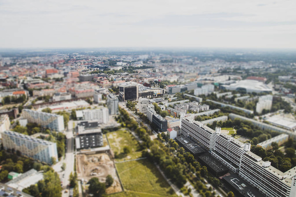 Panorama of city, tilt shift effect - Photo, Image