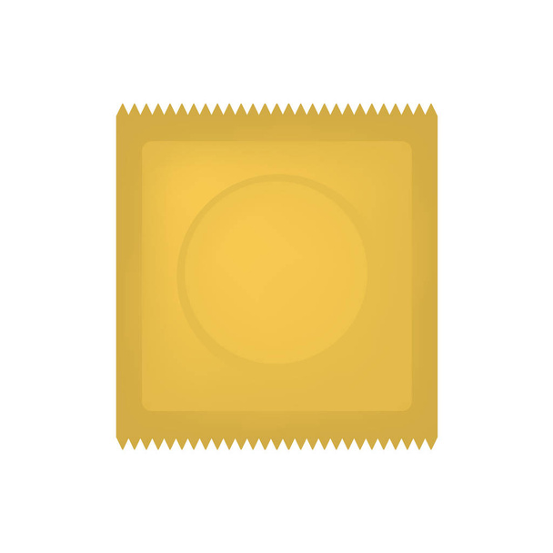 Иконка с золотым презервативом - векторная иллюстрация
 - Вектор,изображение