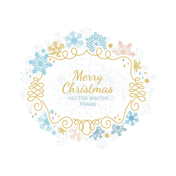 Χριστούγεννα νιφάδα χιονιού πλαίσιο, πλαίσιο Χριστούγεννα - Διάνυσμα, εικόνα
