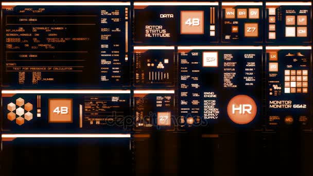 Képernyő/Hud meleg futurisztikus felület, digitális - Felvétel, videó