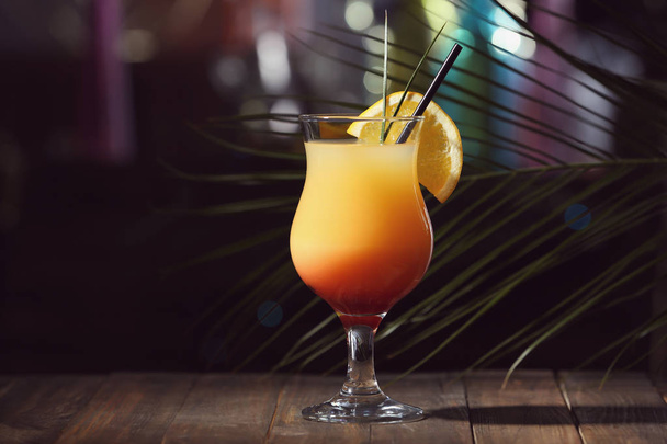 Glass with tasty exotic cocktail - Фото, зображення