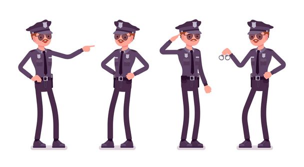 junger glücklicher Polizist - Vektor, Bild