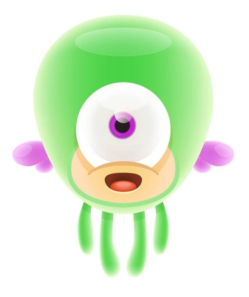Cartoon groene monster - Vector, afbeelding