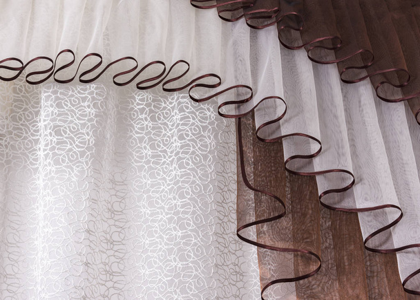 Brown curtain background - Photo, Image