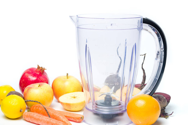 Healthy smoothie ingredients and a blender - Foto, immagini
