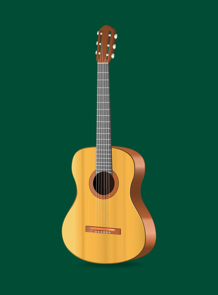 Realistic Detailed Acoustic Guitar Musical Instrument. Vector - Vektor, kép