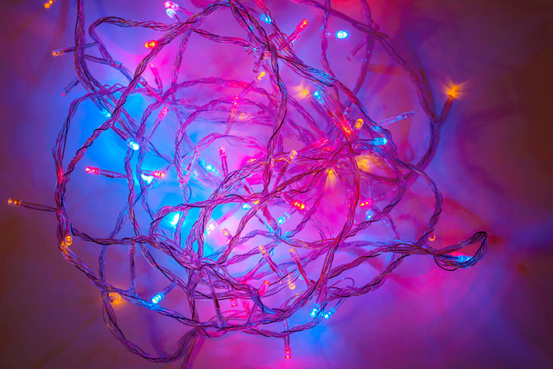 Chain of lights with LEDs create an atmospheric lighting - Foto, Bild