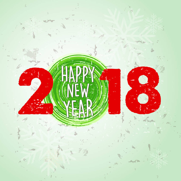 bonne année 2018 sur fond vert vieux papier avec snowfla
 - Photo, image