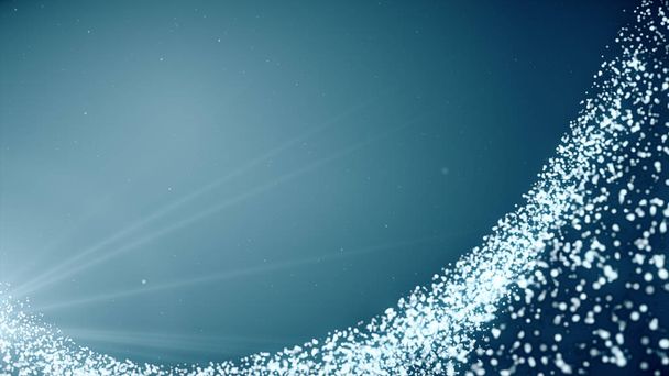 Abstract bright blue particles background 3d illustration - Photo, Image