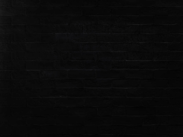 black brick wall texture and background. - Photo, Image