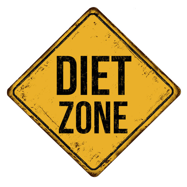 Dieta zone vintage zardzewiały metal znak - Wektor, obraz