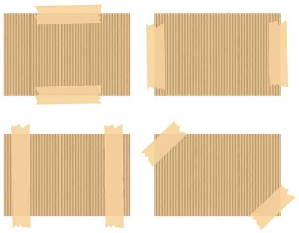Cardboard paper background with brown tape on - Vector, Image