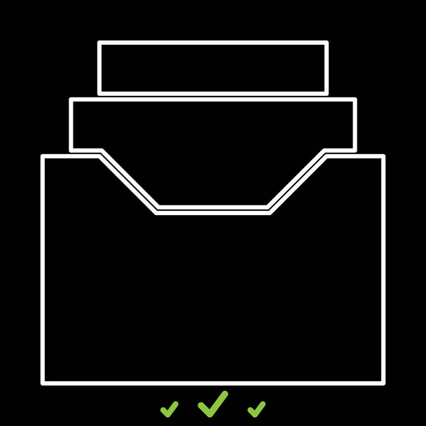 Documents archieve or drawer it is white icon . - Vector, Image