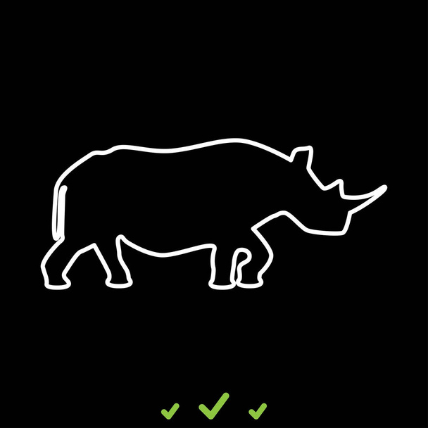 Rhinoceros it is white icon . - Vector, Image
