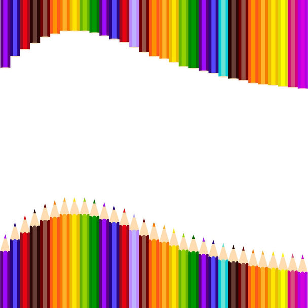 Ensemble vectoriel arc-en-ciel de crayons de couleur en forme d'onde. Illustration vectorielle
 - Vecteur, image