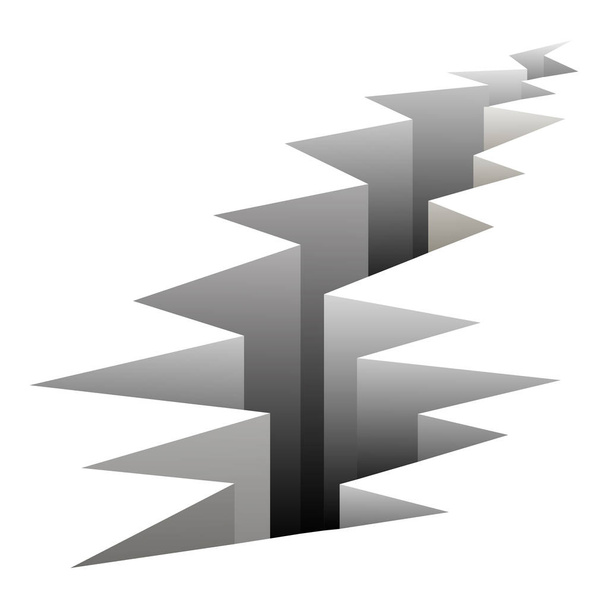 Crack línea de falla en la ilustración del vector de tierra. Grieta en el suelo después del terremoto, grieta en la superficie
 - Vector, Imagen