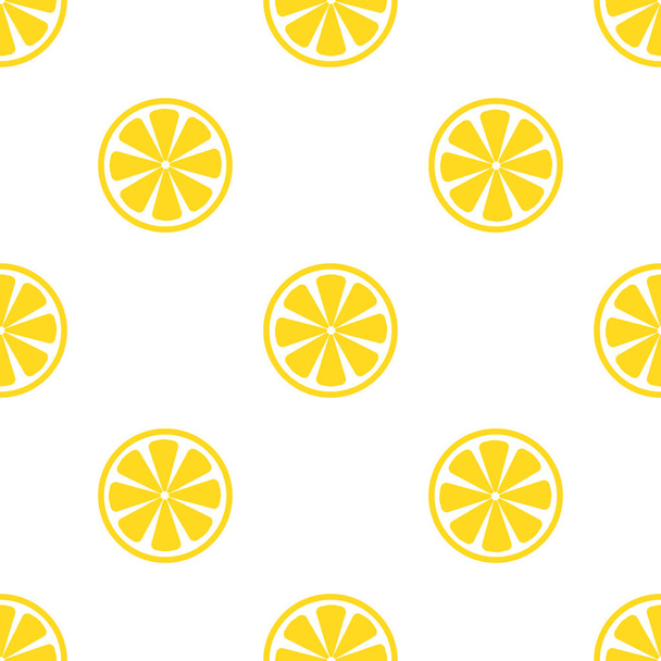 Vector bright lemon slices seamless pattern. Background healthy vitamin illustration - Vector, imagen