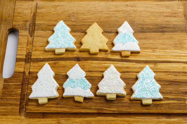 Christmas different form cookies winter selebration background. - Foto, imagen