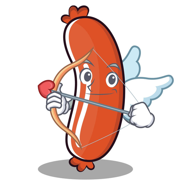 Cupid sausage character cartoon style - Vector, Image