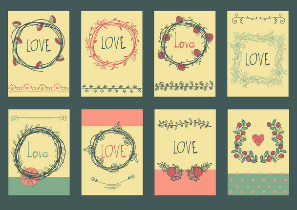 set of template design for greeting card Love. - Vector, imagen