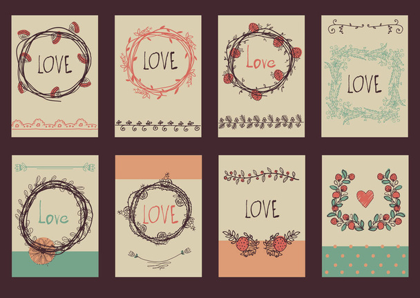 set of template design for greeting card Love. - Vector, Image