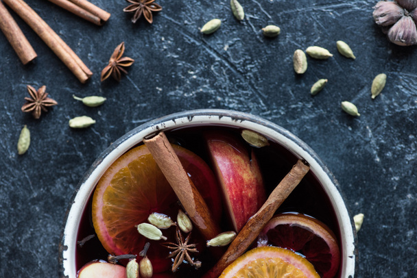 bowl with mulled wine - Photo, Image