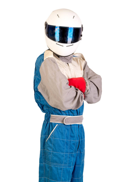 Racing driver with helmet - Zdjęcie, obraz