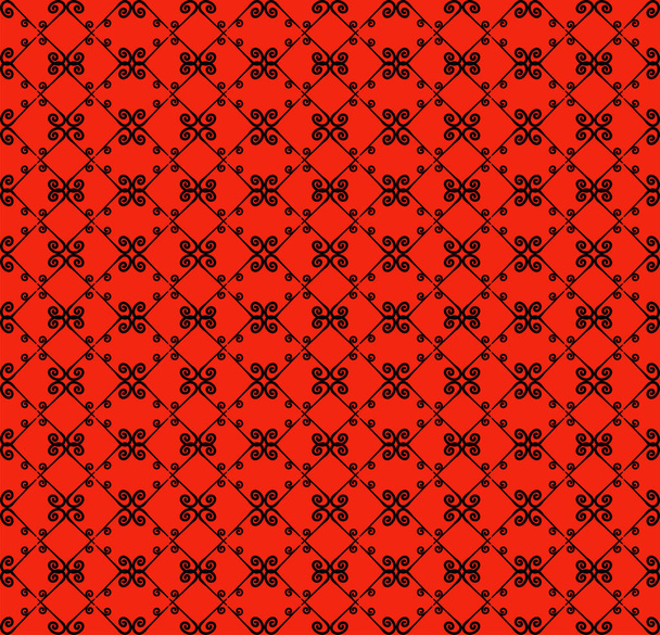 Ornamental seamless pattern. Black and red colors. Endless template for wallpaper, textile, wrapping, print, interior, floor, fabric. Abstract texture.Traditional ethnic ornament for  design.   - Vector, afbeelding