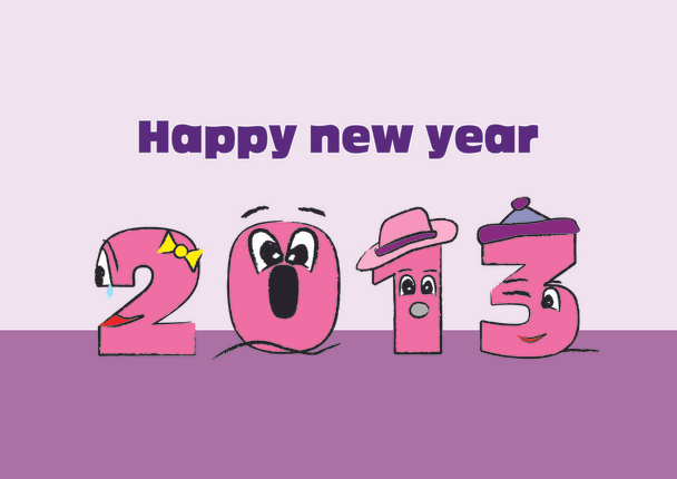 Felice anno nuovo 2013 segno in rosa
 - Vettoriali, immagini