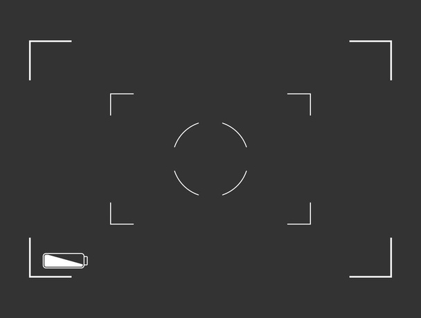 Grabación de la cámara del visor en blanco y negro. Pantalla de enfoque de cámara moderna. Ilustración vectorial
 - Vector, imagen
