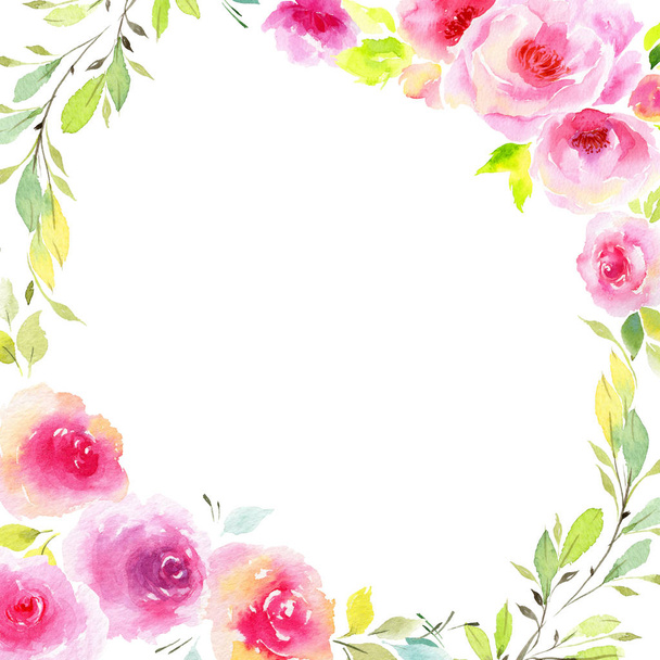 Eustoma flowers frame  - Foto, Bild