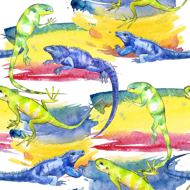 Exotic iguanas pattern  - Foto, Imagen