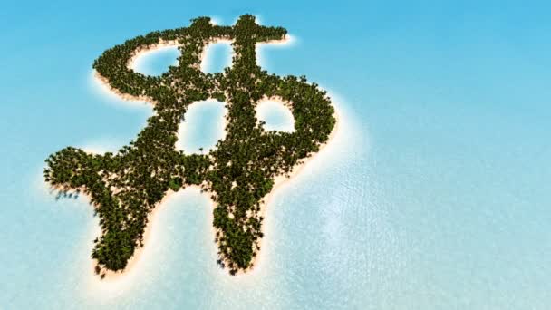 Tropisch eiland in de vorm van de Dollar - Video
