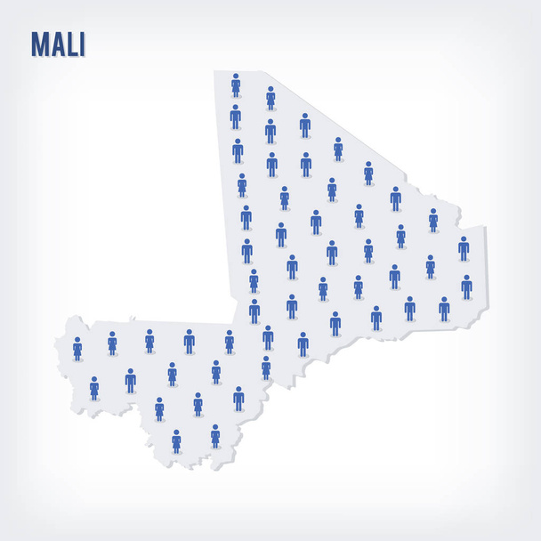 Vektormenschen-Karte von mali. das Konzept der Bevölkerung. - Vektor, Bild