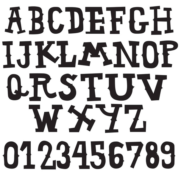 коллекция doodle font vintage style
 - Вектор,изображение