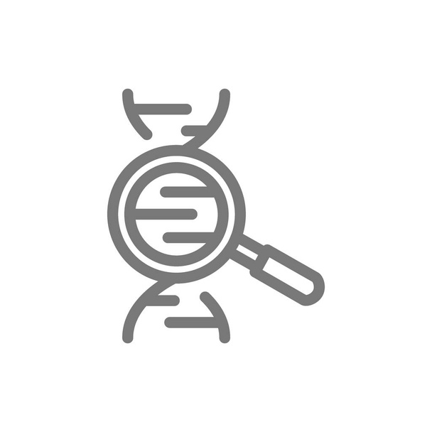 Simple search dna line icon. Symbol and sign vector illustration design. Isolated on white background - Vector, Image