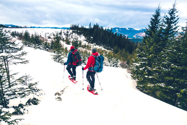 zwei Bergsteiger im Winter. - Foto, Bild
