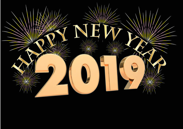 2019 New year 3D render - Photo, Image