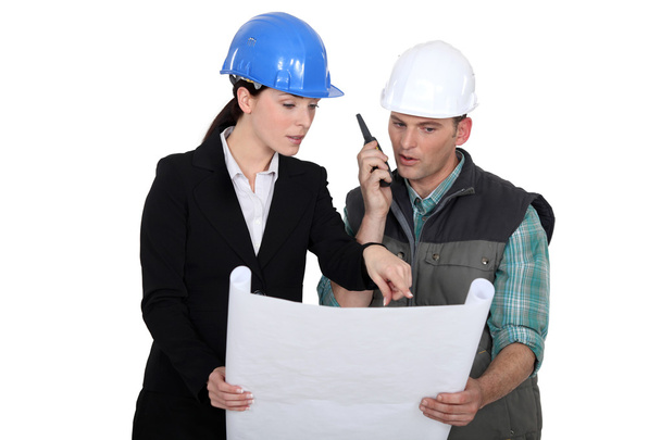 Architect with a foreman - Photo, image