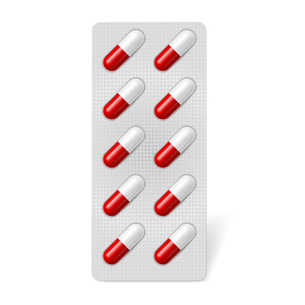 A vector of a pill blister with gel capsules - Vettoriali, immagini