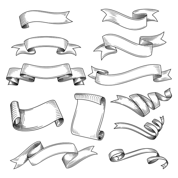 Set of different ribbons - Vector, Image