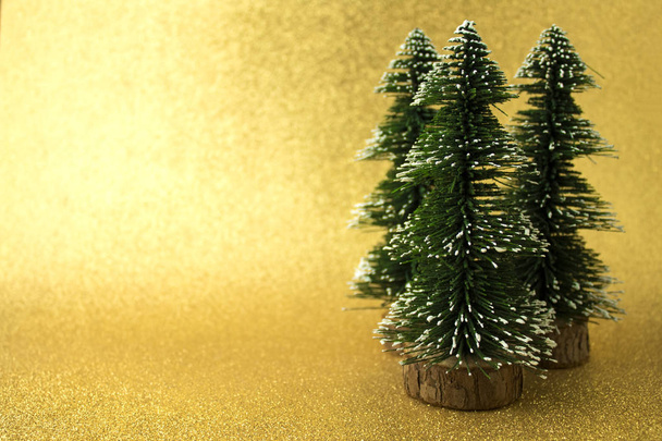 xmas tree with golden glitter luxury background - Фото, зображення