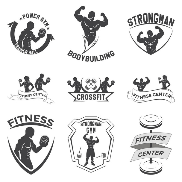 fitness herby, projektowanie logo - Wektor, obraz