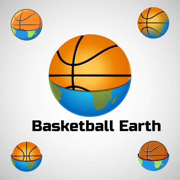 バスケット ボール チームとカップのロゴ - ベクター画像